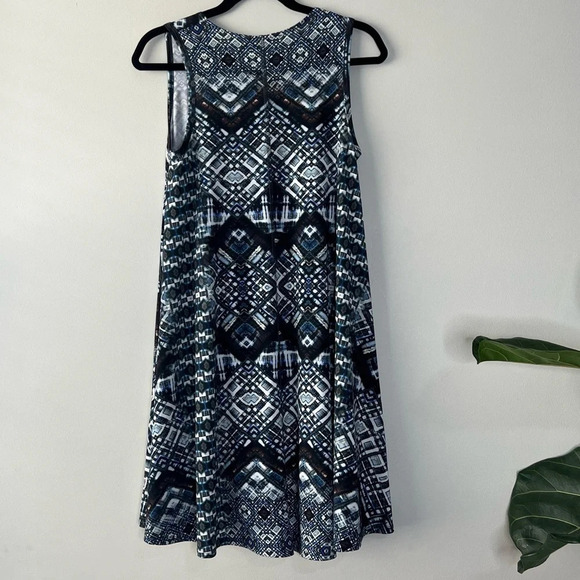 Karen Kane size S Small Trapeze diamond kaleidoscope print dress spandex comfy - Picture 2 of 8